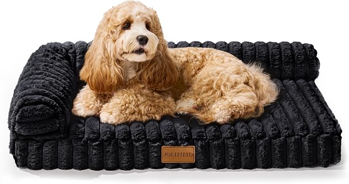 Orthopedic Calming Medium Dog Bed Pet Sofa Bed 30''X20'' Black | 2-Sided Pet Couch Medium Size Dog, Soft Egg-Crate Foam Dog Mat, Waterproof Removable Washable Cover, Nonskid Bottom Cat Bed - Image 2
