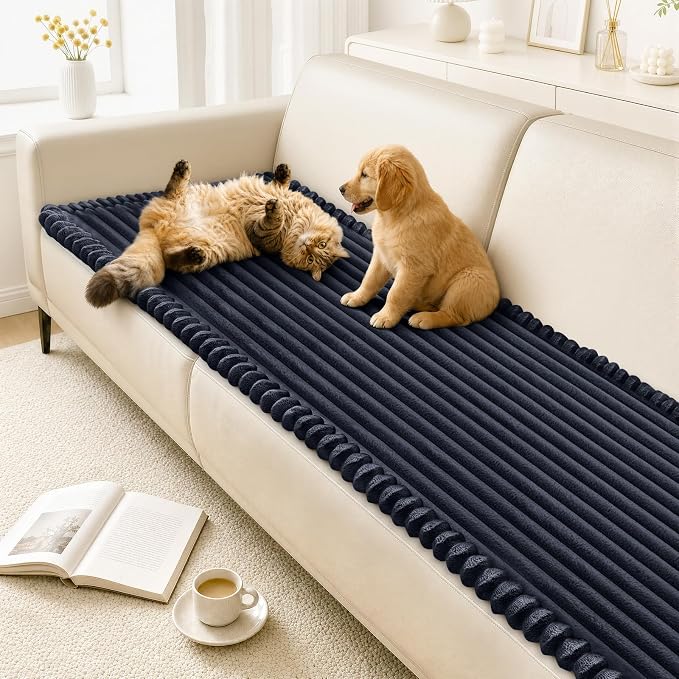 NAISI Pet Couch Covers for Sofa with Thick Filling and Non-Slip Bottom Sectional Sofa Covers Washable Friendly for Pets(1pc/27.5"x 59",Dark Navy) by NAISI