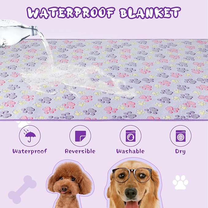 YUEPET 6 Pack Waterproof Dog Blanket, Washable Puppy Blanket for Small Dogs | Bed Couch Sofa Protector, Waterproof Inner Layer, Soft Fleece Flannel, 30x20", Machine Washable, Small Dogs & Cats - Image 4