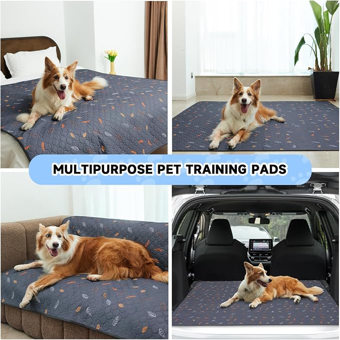 Sunheir 2-Pack Large Reusable Dog Mat for Floor, Dog Playpen, Non-Slip Waterproof Super Absorbent Washable Pee Pads for Dogs, Pet Whelping Pads, Potty Training - Pink, 36" x 72" - Image 6