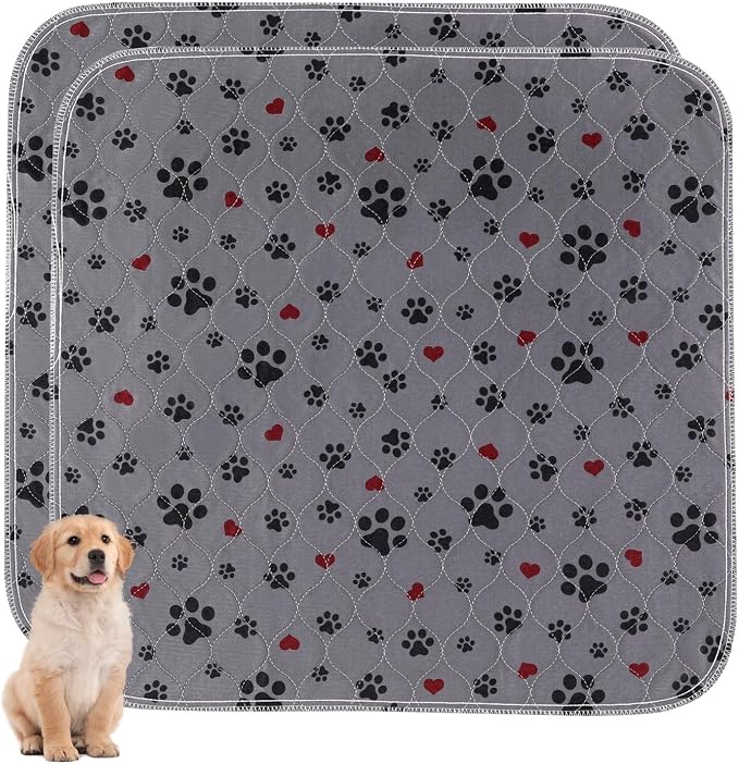 Washable Pee Pads for Dogs,2 Pack Extra Large 54"x54" Super Absorbent Reusable Puppy Pads,Non-Slip 100% Waterproof Dog Pee Pads,Pet Training Pads for Couch, Crate,Potty Training,Floor by ESWIN