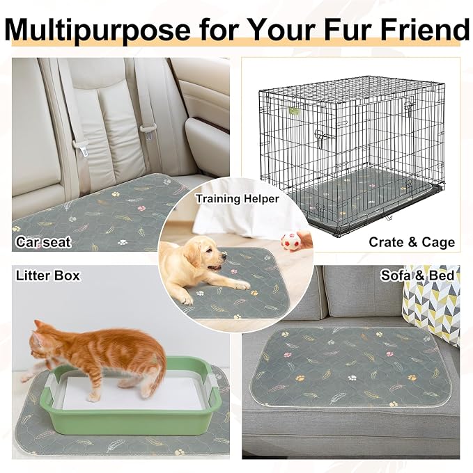 BEAUTYZOO Reusable Puppy Pads,Washable Pee Pads for Dogs,Non Slip Wee Wee Pad for Potty Training,Thick Heavy Absorbent Underpads for Playpen,Bed,Sofa,Crate,Whelping,Travel & Outdoor Spring, 16"x 24" - Image 5