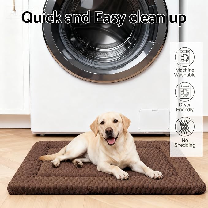 Dog Bed Mat - Dog Crate Pad - Reversible Mat for Pet Comfort - Soft Bed Crate Pads for All Seasons - Durable, Machine Washable Mat for Crates, Travel, and Home (Dark Brown, 35" L*23" W*1.5" Th) - Image 5