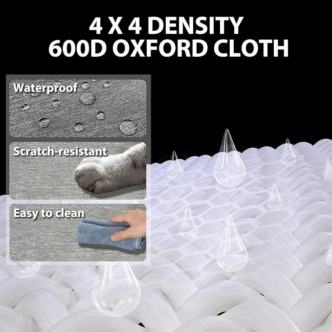 Heavy Duty Calming Dog Crate Cover for Anxious Pets-Waterproof & Windproof 54-Inch Kennel Cover,Breathable Blackout Panels for 1/2/3 Door Access,600D Oxford Fabric,Machine Washable Indoor/Outdoor,Grey - Image 2