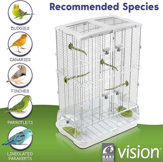 Vision M02 Wire Bird Cage, Bird Home for Parakeets, Finches and Canaries | Tall Medium - Image 6