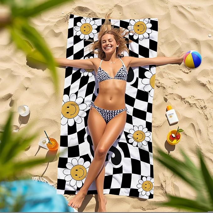 JML Personalized Beach Towel with Name, Custom Flower Beach Towel, Customized Microfiber Pool Towel, Quick Dry & Absorbent Swim Towel for Adult,Mother's Day, Birthday, Summer Holiday,Vacation - Image 7