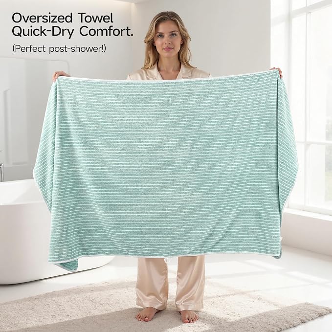 REDKISS 6-Piece Microfiber Bath Towel Set, Ultra Soft, Highly Absorbent & Quick Dry, 35x70 Inch Oversized, sage Green Towels for Bathroom, Spa, Gym, 2 Bath 2 Hand 2 Washcloths - Image 6