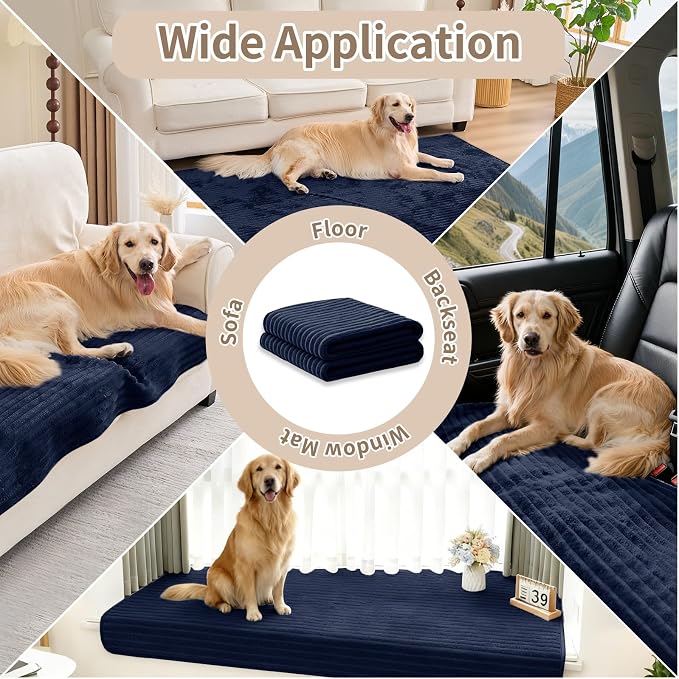 100% Waterproof Couch Covers for Dogs, 35"×59" Washable Couch Cover, Non Slip Sectional Couch Covers for 3 Cushion Sofa Cover Pet Friendly, Cat and Dog Couch Bed Cover-Navy Blue - Image 6