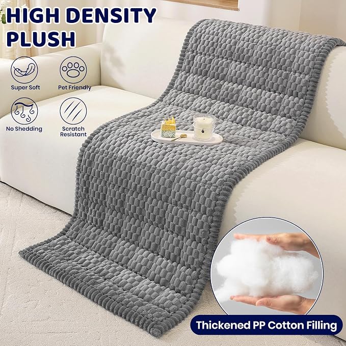 Royhom Couch Cover for Dogs Washable，Non Slip Sofa Protector for Pets | Durable & Easy Care, Soft Furniture Cover for Leather & Fabric Couches Against Claws, Spills & Fur, 35.4x82.7 Inch, Grey - Image 5