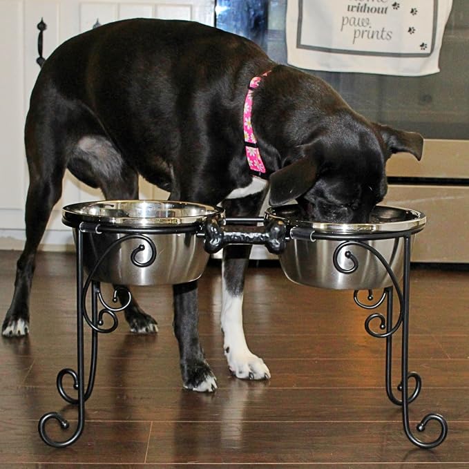 Elevated Dog Bowls, Raised Dog Bowl Stand, Double Bowl Stand, Pet Feeder for Medium Large Dogs - Image 7
