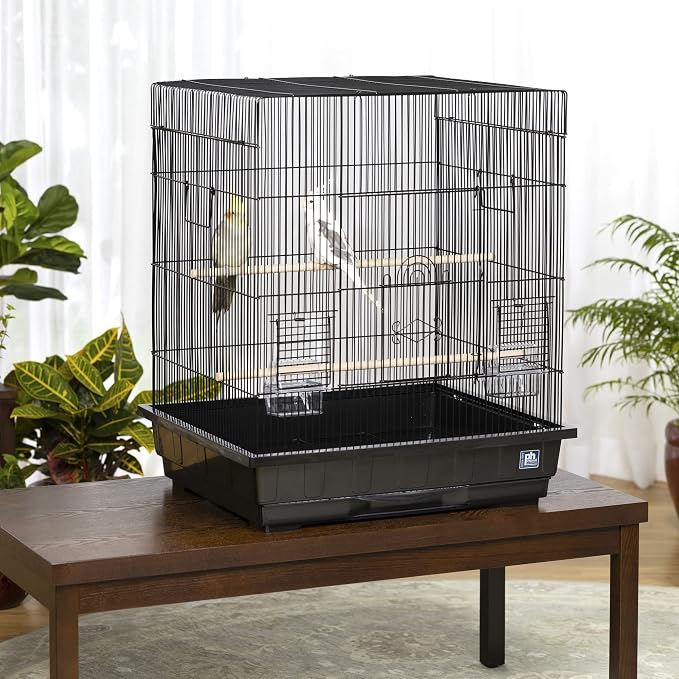 Prevue Pet Products Square Top Parakeet Cage, Black 25.0" L x 21.0" W x 29.5" H - Image 7