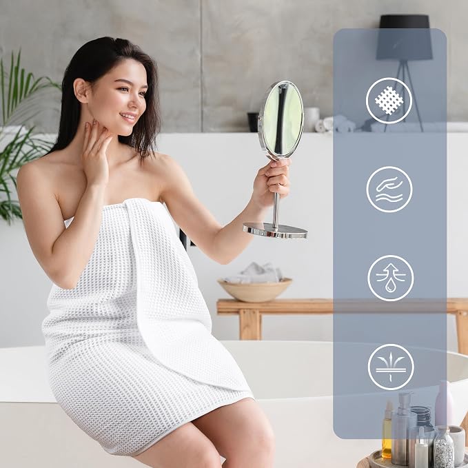 POLYTE 430 GSM Microfiber Oversize Quick Dry Lint Free Bath Towel, 60 x 30 in, 4 Pack (Waffle Weave) - Image 6