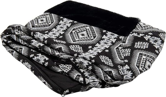 Furhaven Replacement Dog Bed Cover Plush & Southwest Kilim Décor Sofa-Style, Machine Washable - Black Medallion, Medium by FurHaven