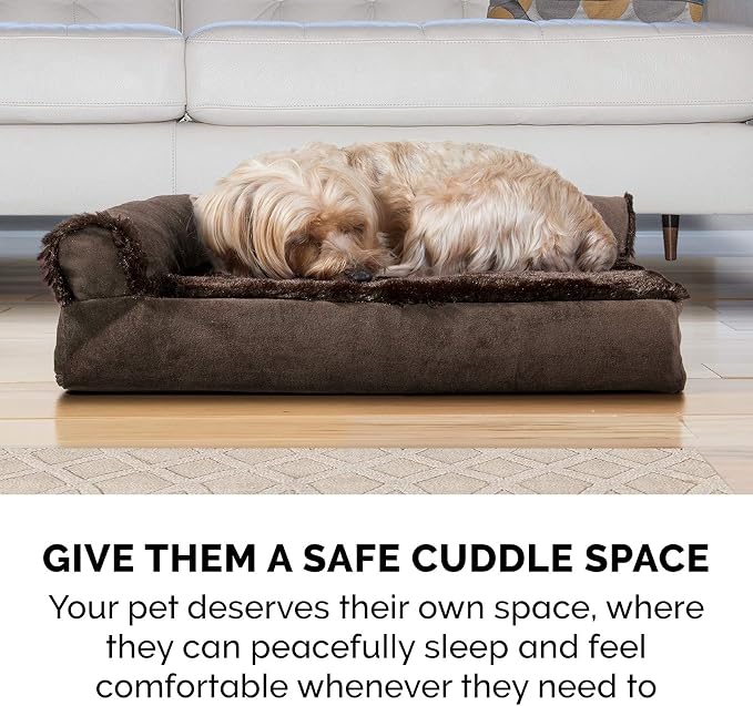 FurHaven Orthopedic Dog Bed for Large Dogs, L-Shaped Chaise Mattress, Egg Crate with a Solid Orthopedic Foam Base for Joint Support, Removable Washable Cover, Jumbo XL, Plush & Velvet, Sable Brown - Image 10