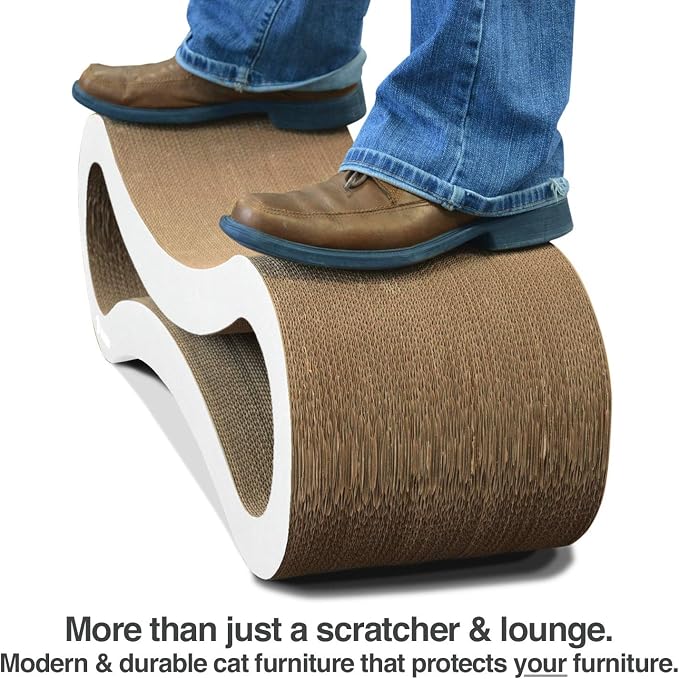 PetFusion Ultimate Cat Scratch Lounge, Reversible Cardboard Scratcher Pad | Furniture protection from claws, flip design doubles lifespan, eco friendly recycled build, cozy indoor home use, pet safe - Image 5