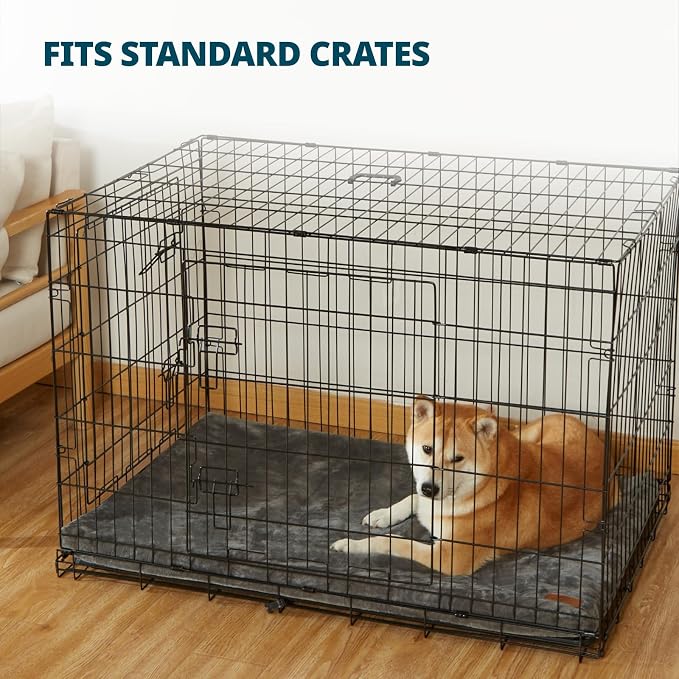 LIORCE Dog Crate Pad - Dog Bed Large Sized Dogs with Removable Washable Cover and Waterproof Lining - Memory Foam Pet Bed for Crate - Reversible Kennel Mat (Cool & Warm), 36-inch, Grey - Image 5
