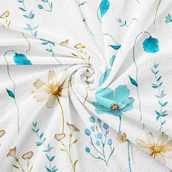 Watercolor Floral Couch Covers Light Blue Beige Flower Sofa Cover 71" X 102" Modern Minimalist Couch Protector Rustic Farmhouse Washable Non Slip Sofa Slipcover For Living Room Furniture Protector - Image 7