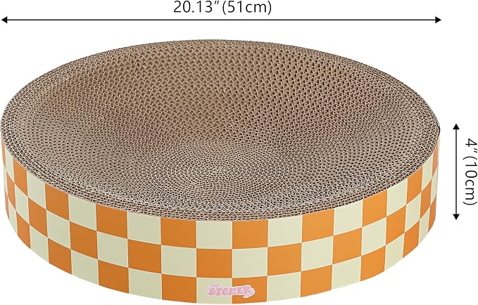CSR1010G Nelson 20.13" Modern Cardboard Round Bowl Cat Scratcher with Catnip, Citrus - Image 3