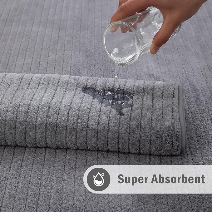 Hailea Grey Hand Towels Set 16x31 Inches,Soft Microfibers Bathroom Towel Set 2 Pack,Highly Absorbent Quick Dry Luxury Towel Hotel Spa Gym Hand Towel Collection for Bathroom - Image 6