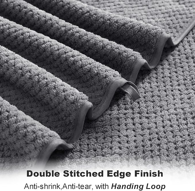 Smuge 2 Piece Hand Towels Set,100% Microfiber - Quick Dry, Thick, Soft, Plush and Highly Absorbent Luxury Hotel & Spa Bath Towel for Bathroom, Pack of 2 (Gray) - Image 4