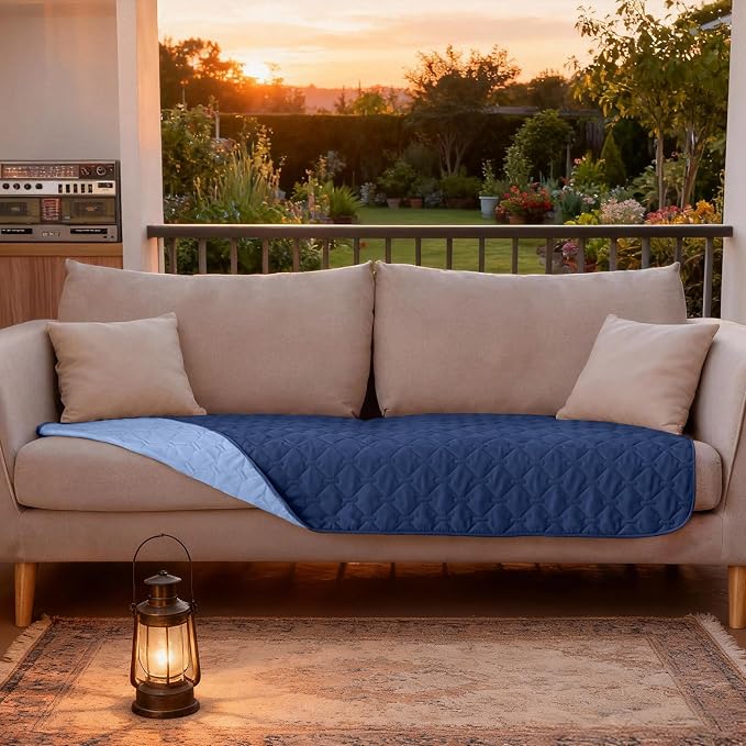 gogobunny 100% Double Sided Waterproof Dog Blanket Soft Pet Bed Cover Reversible Protect Furniture Couch Sofa Car for Puppy Large Dog Cat (Dark Navy/Light Navy, 30x70 Inch (Pack of 1)) - Image 3