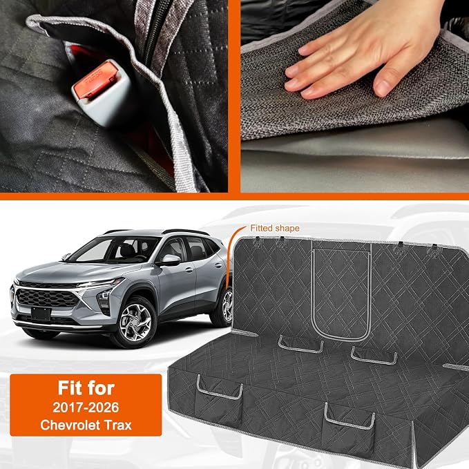 Dog Car Seat Cover for 2017-2026 Chevy Trax | Waterproof Pet Bench Seat Cover for Back Seat, 600D Heavy Duty Scratch Proof Nonslip Truck Seat Covers for Dogs - Image 2