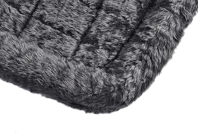 MidWest Homes for Pets QuietTime Dog Bed - Gray Faux Fur Bolster, Ultra-Soft and Machine Washable, Fits 48-Inch Crates and Carriers, for Extra-Large Breed Dogs - Image 5
