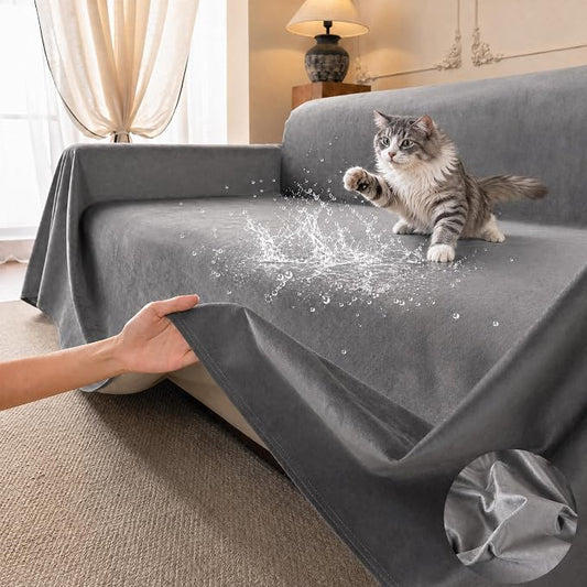 Loiion Cat Scratch Couch Cover Waterproof Sofa Cover 118"x91" | Pet-Friendly Couch Protector, Anti-Scratch & Non Slip Sofa Cover For Cats Dogs Kids, Machine Washable by Loiion