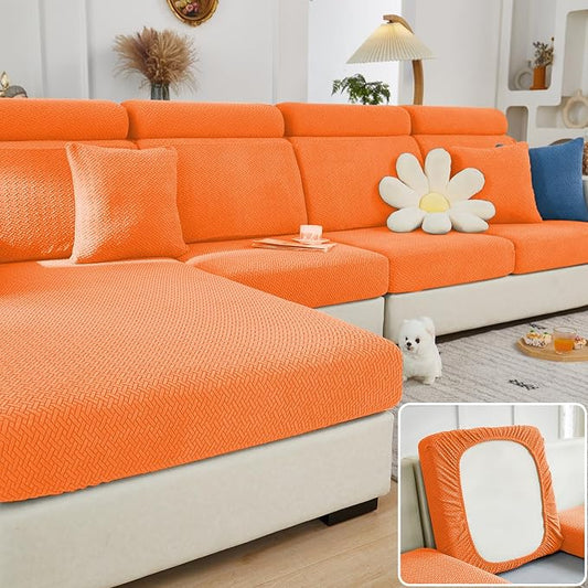 Couch Cushion Covers & Couch Cover for Sectional Sofas, Reversible Non-Slip Sofa Slipcovers, Washable Pet Proof Home Decor Protector (Orgen, Chaise Cover) by Unknown