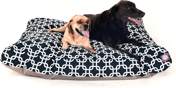 Black Links Extra Large Rectangle Indoor Outdoor Pet Dog Bed With Removable Washable Cover By Majestic Pet Products by MajesticPet