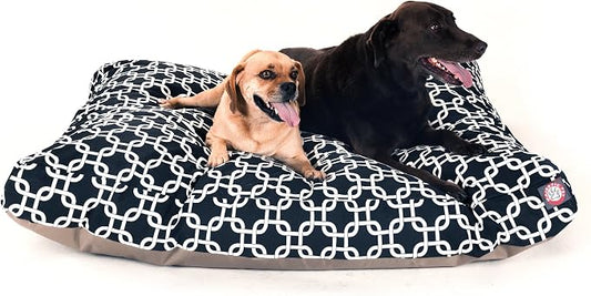 Black Links Extra Large Rectangle Indoor Outdoor Pet Dog Bed With Removable Washable Cover By Majestic Pet Products by MajesticPet