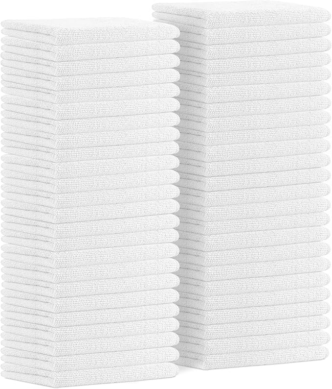 Avalon Towels Microfiber Cleaning Cloths (Value Pack of 48) - Size 16 x 16 Inches, Highly Absorbent Cleaning Rags, Lint Free, Reusable and Washable, Microfiber Towels for Cars by AvalonTowels