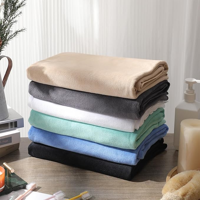 Mixweer 6 Pcs Oversized Bath Towels, 40 x 80 Inch Giant Microfiber Jumbo Bath Sheets Soft Bathroom Microfiber Quick Dry Absorbent Shower Towels for Spa Camping Beach(Multicolor) - Image 2