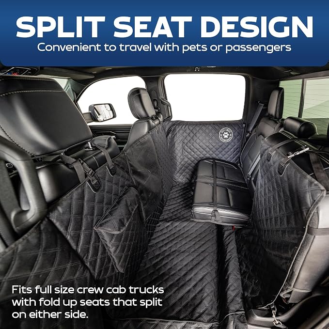 Ruff Liners XL Floor Cover with Door Protection, Black – As Seen on Shark Tank – Fits Full Size Crew Cab Trucks with Fold Up Seats, Waterproof & Machine Washable – Sturdy XL Dog Hammock for Truck - Image 3