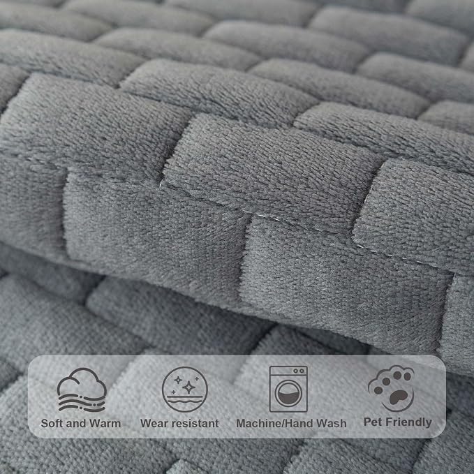 Washable Velvet Dog Couch Cover, Plush Pet Sofa Furniture Protector for 2-3 Cushion Couch, Non-Slip Washable Cover for Dogs(1PC/27.6"x70.9",Dark Grey) - Image 4