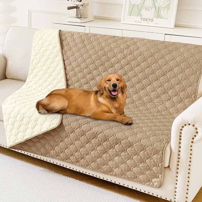 Smiry Waterproof Dog Bed Cover Blanket, Reversible Pet Blanket | Soft Reversible, Washable Leakproof Cats Dogs Couch Cover for Sofa, Couch, Furniture (68x82 Inch) by Smiry