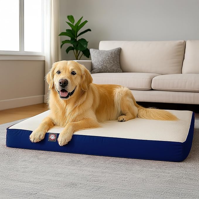 Majestic Pet 48x34x3 Inch Blue Orthopedic Memory Foam Rectangle Dog Bed – Large Size Crate Dog Bed for Dogs with Joint Pain, Arthritis – Durable Pet Mattress with Egg Crate Foam, Washable Cover - Image 8