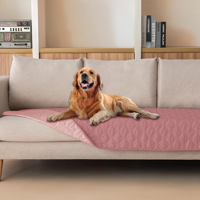 gogobunny 3X Stronger Waterproof Pet Blanket, Scratch Proof Furniture Protector for Dogs Cats, Reversible Cover 30x80 Inch, Dark Pink/Light Pink by gogobunny