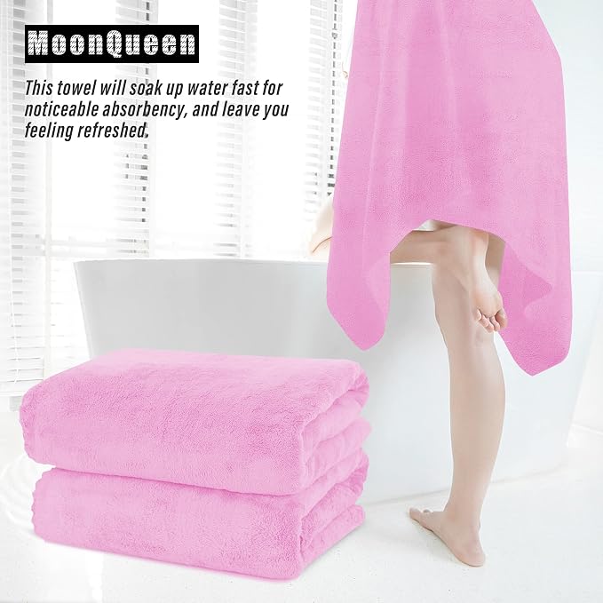 MOONQUEEN 6 Pack Premium Bath Towel Set - Quick Drying - Microfiber Coral Velvet Highly Absorbent Towels - Multipurpose Use as Bath Fitness, Bathroom, Shower, Sports, Yoga Towel (Frozen Berry) - Image 7