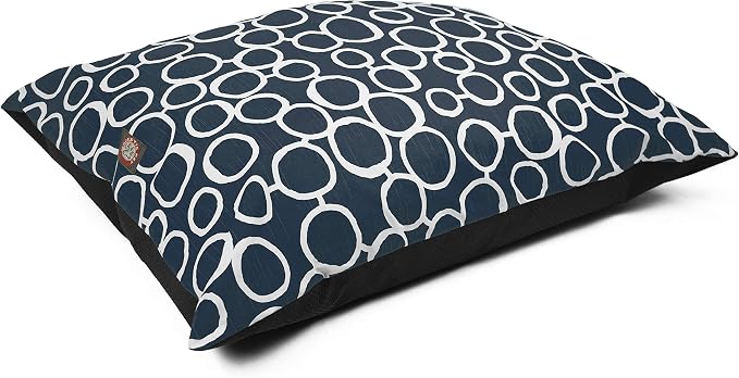 Majestic Pet Rectangle Medium Dog Bed - Washable Non Slip Comfy - Dog Crate Kennel Bed - Medium Breed 35x28 Inch - Fusion Navy by MajesticPet
