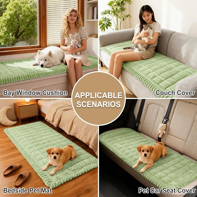 hyha Couch Cover for Dogs, Washable Non Slip Plush Flannel Sofa Protector | Thick Flannel, Silicone Anti-Slip Backing, Pet Hair & Scratch Protection, Fits Sofa & Loveseat (27.6" x 70.9") - Image 4