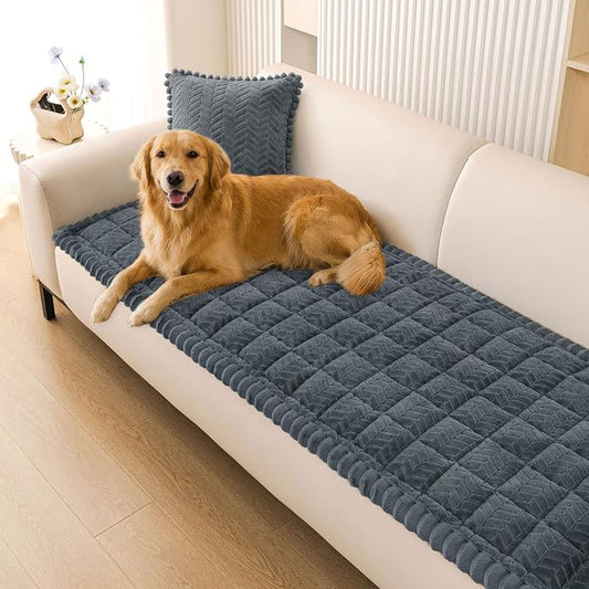 Smiry Couch Cover for Dogs, Non Slip Fuzzy Pet Sofa Covers Washable | Sofa Slipcovers for 3 Cushion Couch, Soft Thick Furniture Protector for Cats Dogs, Against Fur, Dirt, Scratch (27.6"x82.7") by Smiry
