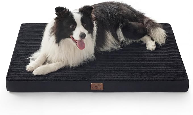 Bedsure ComfyFleece XL Dog Bed for Crate with Washable Cover, 41x27 | Orthopedic Egg Crate Foam Pet Mat,Removable Cover, Nonslip Bottom,Not Waterproof,Not Chewproof,For Extra Large Breeds ≤70lbs by Unknown
