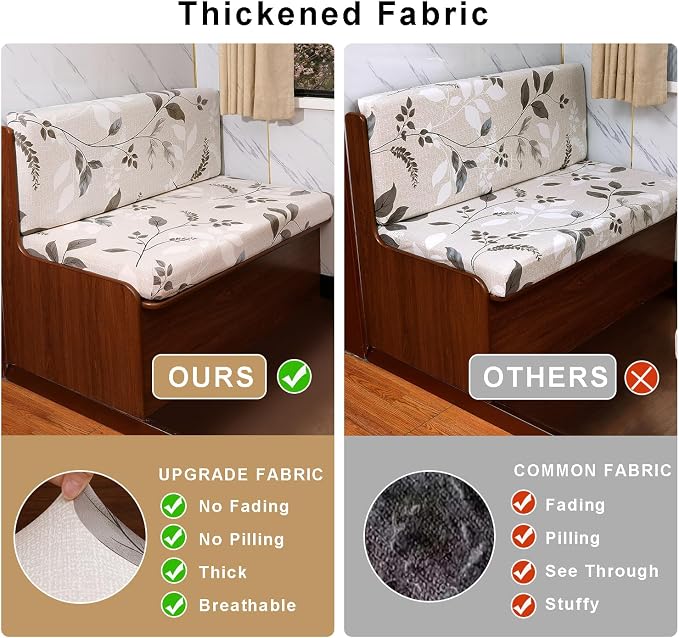 NILUOH RV Dinette Cushion Covers Waterproof Couch Cushion Slipcovers Stretch Camper Cushions Cover Replacement Sofa Slipover for Travel Trailer Couch Includes 2 Backrest Cover & 2 Bench Cover,02 - Image 5