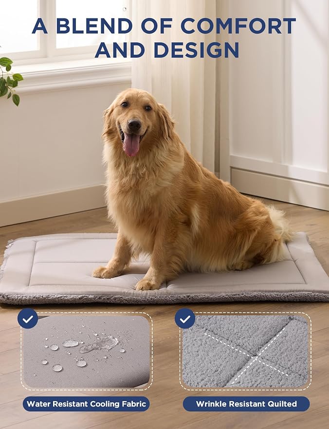 Joydeco Low Profile Dog Crate Mat Reversible Bed Pad, Washable Dog Pad Mat with Ultra Soft Fleece, Compact Design Kennel Beds Mats for Extra Large Jumbo Medium Small Pets, 48" x 30" Dark Gray - Image 4