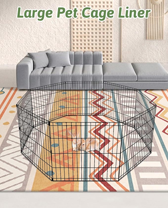 BNOSDM 79" X 55" Large Bunny Cage Liner Washable Pads for Rabbit Reusable Floor Mat for Rabbits Anti Slip Rug for Bunnies Pet Carpet for Chinchillas Cats Guinea Pigs Ferrets Dogs - Image 7