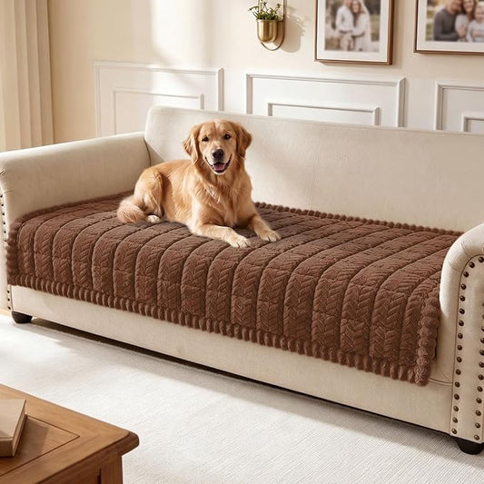 Smiry Couch Cover for Dogs, Non Slip Fuzzy Pet Sofa Covers Washable | Sofa Slipcovers for 3 Cushion Couch, Soft Thick Furniture Protector for Cats Dogs, Against Fur, Dirt, Scratch (35.4"x70.9") by Smiry