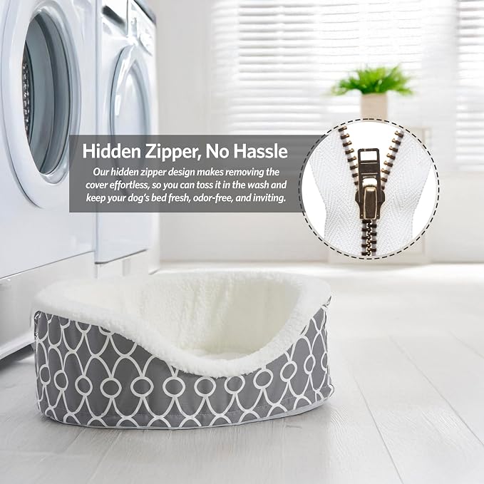 MidWest Homes for Pets Orthoperdic Egg-Crate Nesting Pet Bed w/ Teflon Fabric Protector, Large Gray - Image 4