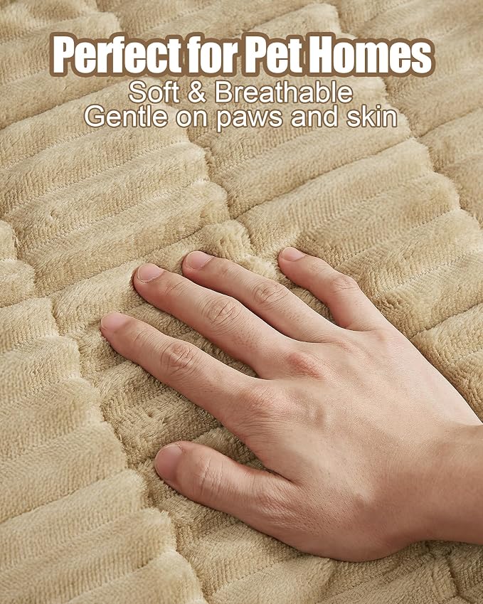 Couch Cover for Dogs Cats, Non Slip Washable Pet Sofa Protector, Plush | Polyester plush, non-slip silicone, machine washable, sofa sectional loveseat recliner, fur scratches muddy paws protection - Image 2