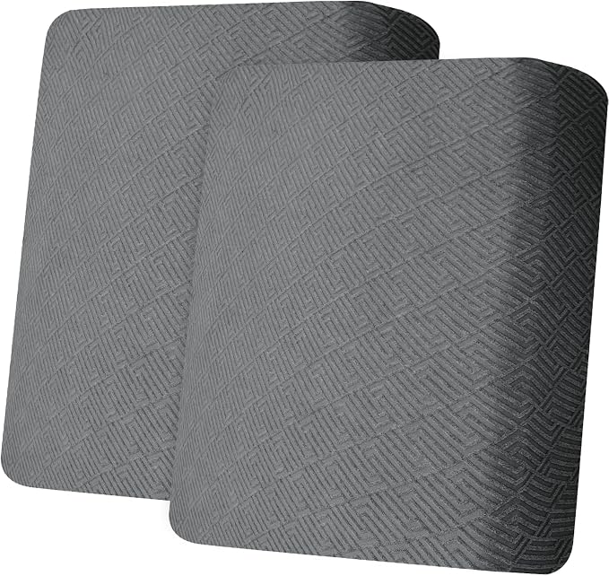 XINEAGE Couch Cushion Covers Seat Cushion Cover Thick Stretch Sofa Slipcovers 2 Piece Individual Couch Covers with Elastic Bottom(2 Seat Cushion/Backrest,Light Gray) by XINEAGE